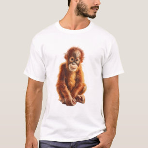 Expressive Young Orangutan Ginger Primate Men T-Shirt