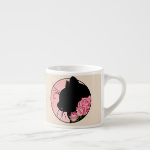 Expresso Black Cat and Roses Espresso Cup