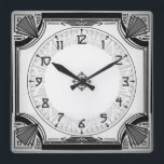Exquisite Art Deco Clock Black and White Version<br><div class="desc">Art Deco design with clear,  readable numbers.</div>