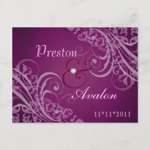 Exquisite Baroque Pink Save The Date Postcard