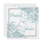 Exquisite Baroque Teal Scroll White Invitation