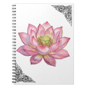 Exquisite Black and White Thai Lai Kanok Vector Notebook