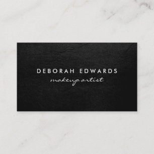 Exquisite Black Leather Business Card