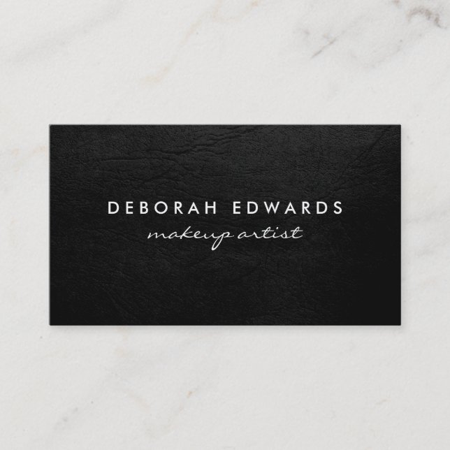 Exquisite Black Leather Business Card (Front)