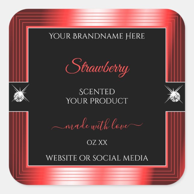 Exquisite Black Red Shiny Brilliants Product Label (Front)