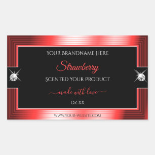 Exquisite Black Red Shiny Brilliants Product Label