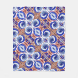 Exquisite Blue Rolling Waves design Fleece Blanket