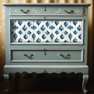 Exquisite Blue Shades Gold Watercolor Christmas Tissue Paper