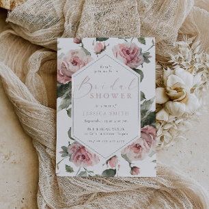 Exquisite Blush Floral Bridal Shower  Invitation
