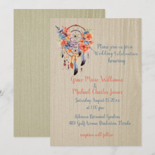 Exquisite Boho Dream Catcher Wedding Invitation