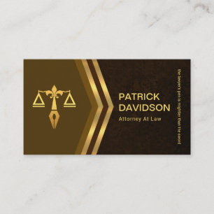 Exquisite Brown Grunge Gold Arrow Legal Consultant Business Card