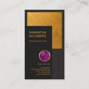 Exquisite Creative Faux Gold Foil Forex Dealer Business Card