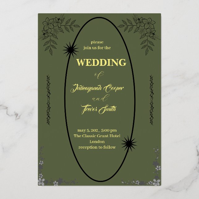Exquisite dark green with floral design (Front)
