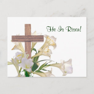 Exquisite! Easter Lilies & Wooden Cross Card