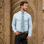 Exquisite Elegance: Indian Pattern  Tie<br><div class="desc">Step into a world of cultural fusion and classic charm with the Indian Pattern Neck Tie, inspired by William Morris’s intricate Victorian artistry. Featuring lush paisley, delicate florals, and bold geometric designs in a captivating blue and white, this tie is perfect for art enthusiasts, cultural connoisseurs, and anyone seeking a...</div>