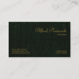 Exquisite Emerald Reed Plant Lines Chauffeur Business Card
