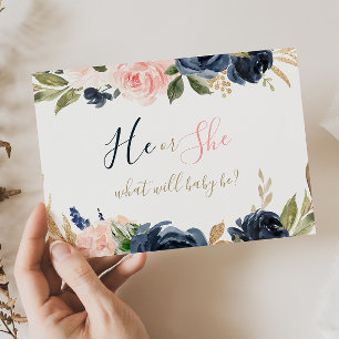 Exquisite Fall Floral Baby Gender Reveal Poster