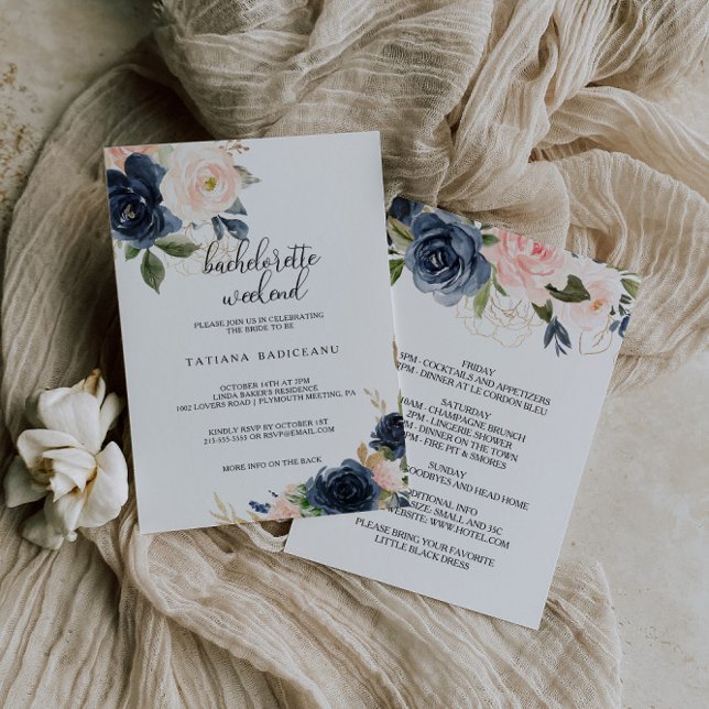 Exquisite Fall Floral Bachelorette Weekend Invitation (Creator Uploaded)