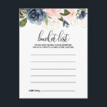 Exquisite Fall Floral Bucket List Cards<br><div class="desc">These exquisite fall floral bucket list cards are the perfect activity for a tropical wedding reception or bridal shower. The design depicts hand-drawn pink blush,  dark blue and navy whimsical flowers,  inspiring elegance,  class and natural beauty.  

Bucket List sign is sold separately.</div>