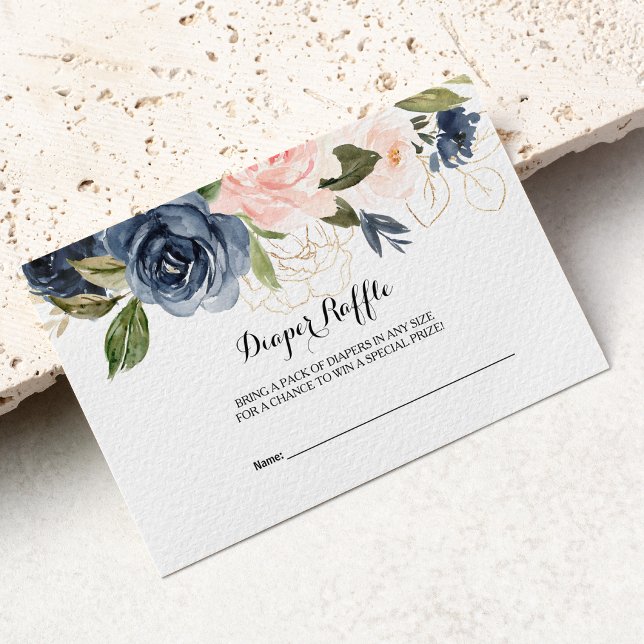 Exquisite Fall Floral  Diaper Raffle Enclosure Card (Creator Uploaded)
