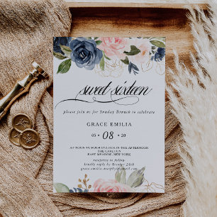Exquisite Fall Floral Sweet Sixteen Birthday Party Invitation