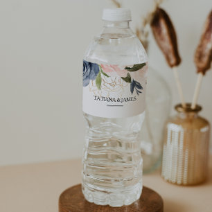 Exquisite Fall Floral Water Bottle Label