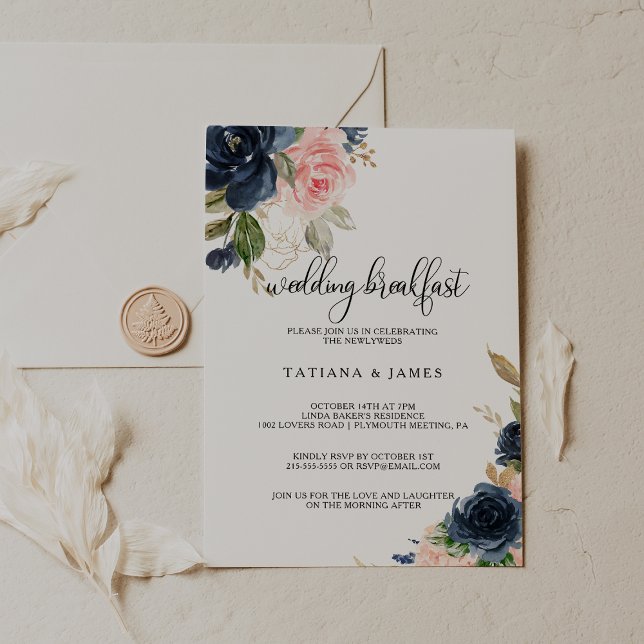 Exquisite Fall Floral Wedding Breakfast Invitation (Creator Uploaded)