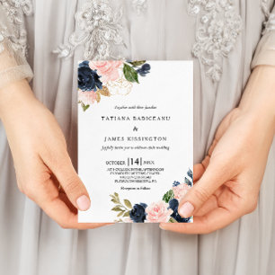 Exquisite Fall Floral Wedding Invitation