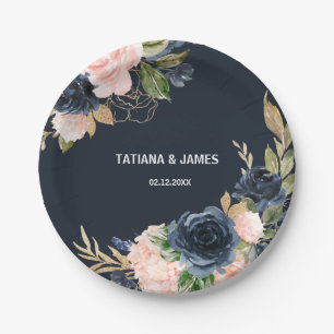 Exquisite Fall Floral Wedding Paper Plate