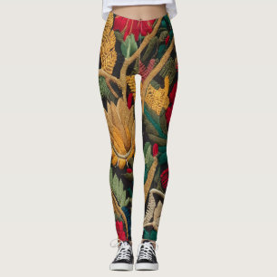 "EXQUISITE FLORAL EMBROIDERY PATTERN LAGGINGS" LEGGINGS