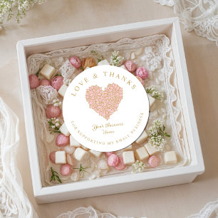 Exquisite Floral Gorgeous Pink and Gold Effect Classic Round Sticker