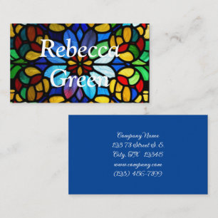 Exquisite Floral Stained Glass Elegance Business Card