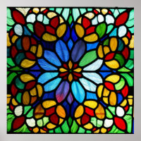 Exquisite Floral Stained Glass Elegance