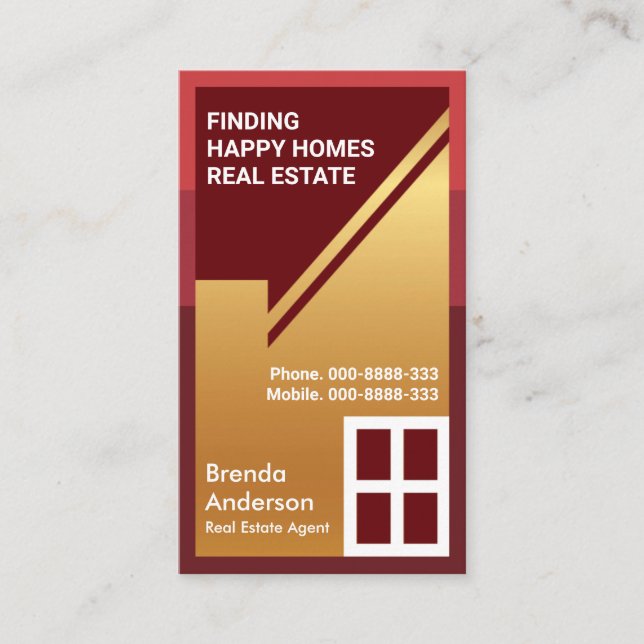 Exquisite Gold Rooftop Abstract Realtor Business Card (Front)