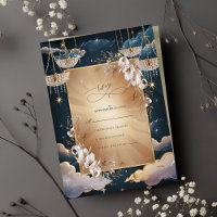 Exquisite Golden Chandelier Floral Wedding