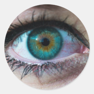 Exquisite green eye closeup surreal photo gift classic round sticker