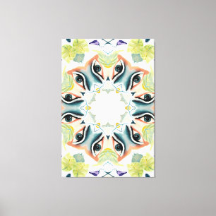 Exquisite Handpainted Boho Chic Greenery Abstract Canvas Print