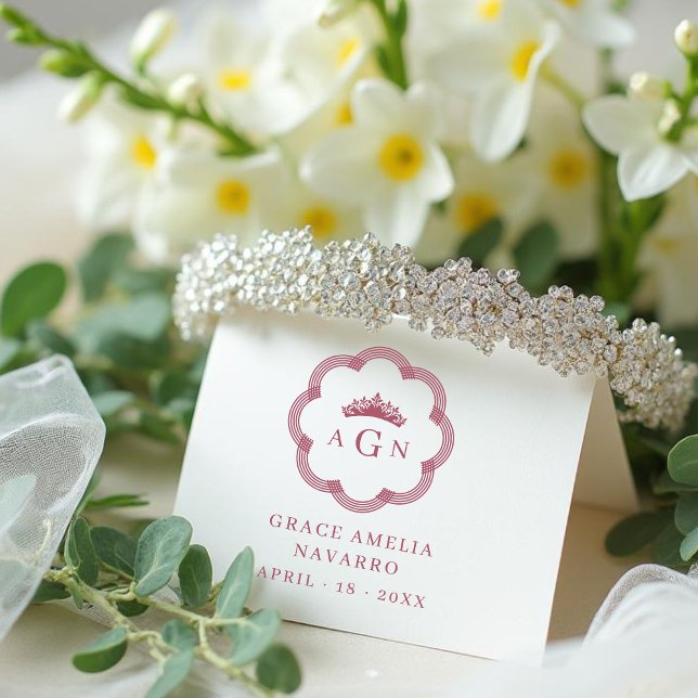 Exquisite Intricate Ornate Floral Princess Tiara Rubber Stamp (Exquisite Intricate Ornate Floral Princess Tiara Rubber Stamps for Quinceañera.)