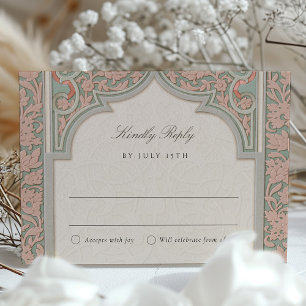 Exquisite Islamic Arch RSVP Card for Wedding