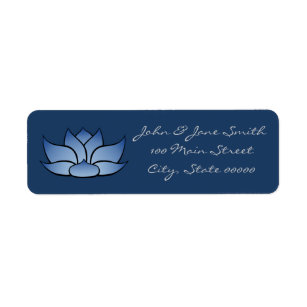 Exquisite Lotus in Blue Return Address Label
