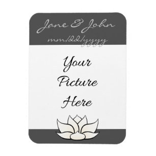 Exquisite Lotus in Pewter and White Magnet