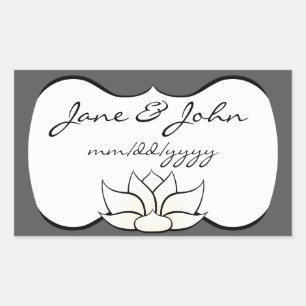 Exquisite Lotus in Pewter and White Sticker