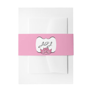 Exquisite Lotus in Pink Invitation Band Invitation Belly Band
