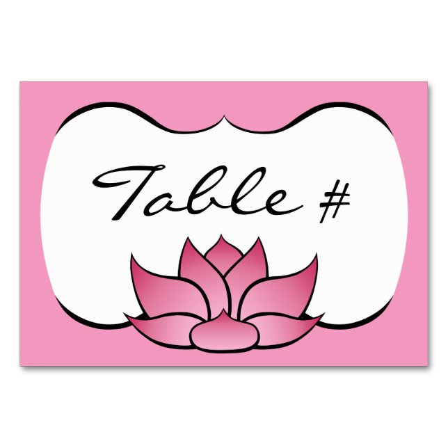 Exquisite Lotus in Pink Table Card (Front)