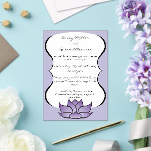 Exquisite Lotus in Purple Acrylic Wedding Invitations