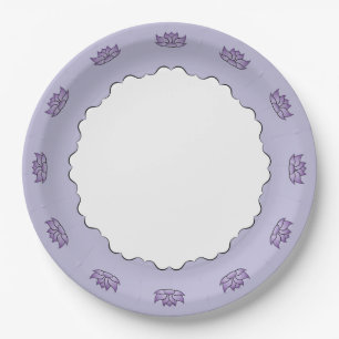 Exquisite Lotus in Purple Paper Plate