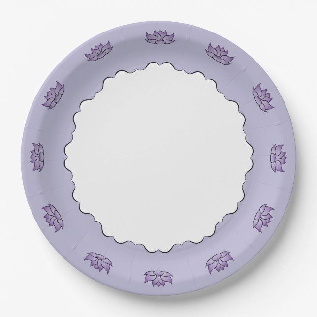 Exquisite Lotus in Purple Paper Plate (Front)