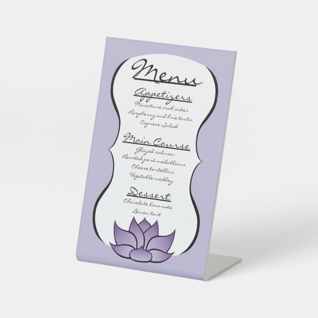 Exquisite Lotus in Purple Pedestal Sign (Front)