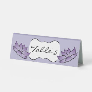 Exquisite Lotus in Purple Table Tent Sign
