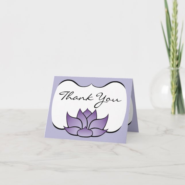 Exquisite Lotus in Purple Thank You Card (Front)